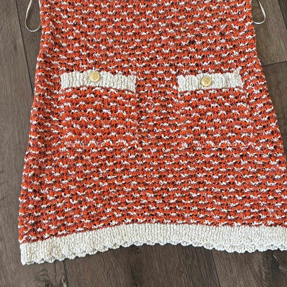 Zara Charming Orange Knit Kids Dress - Picture 3 of 7